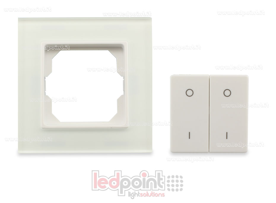 Telecomando da parete in vetro 86x86mm monocromatico 2 zone RF2.4G