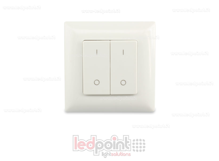 Telecomando da parete 86x86mm monocromatico 2 zone RF2.4G Telecomando da parete 86x86mm monocromatico 2 zone RF2.4G