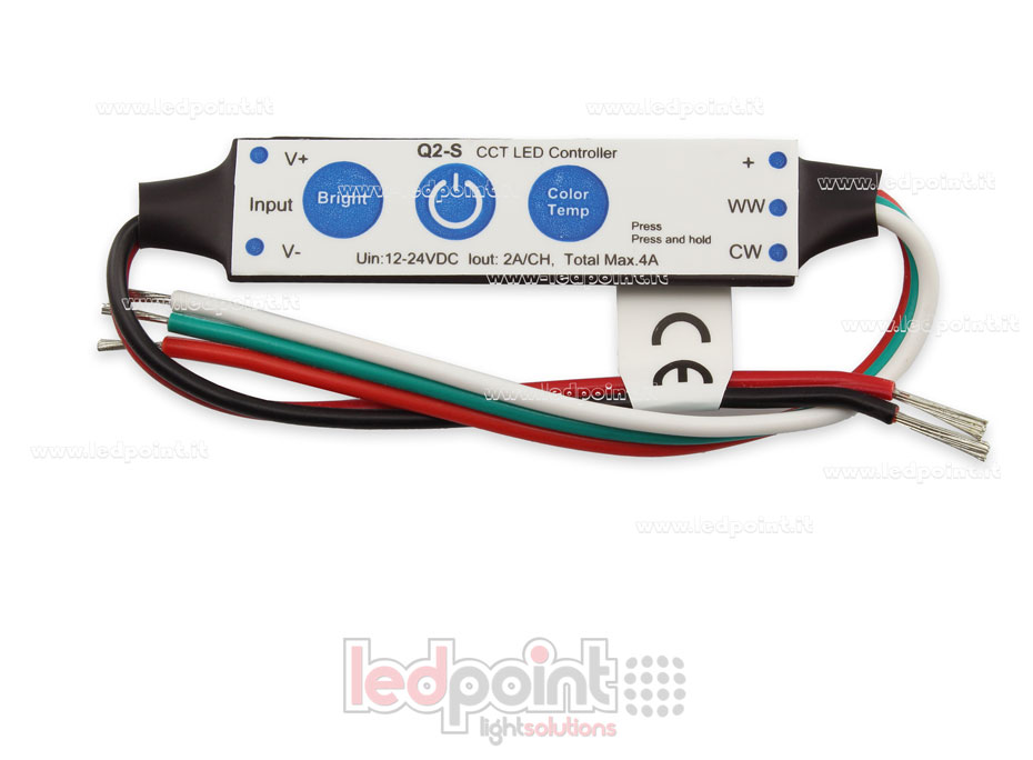 Ricevitore dimmer mini CCT 12/24V, 2ch 2A/CH 3 tasti no RF Ricevitore dimmer mini CCT 12/24V, 2ch 2A/CH 3 tasti no RF