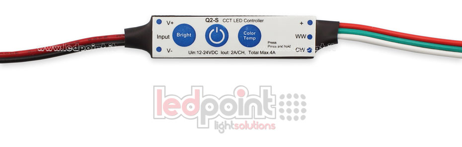 Ricevitore dimmer mini CCT 12/24V, 2ch 2A/CH 3 tasti no RF Ricevitore dimmer mini CCT 12/24V, 2ch 2A/CH 3 tasti no RF