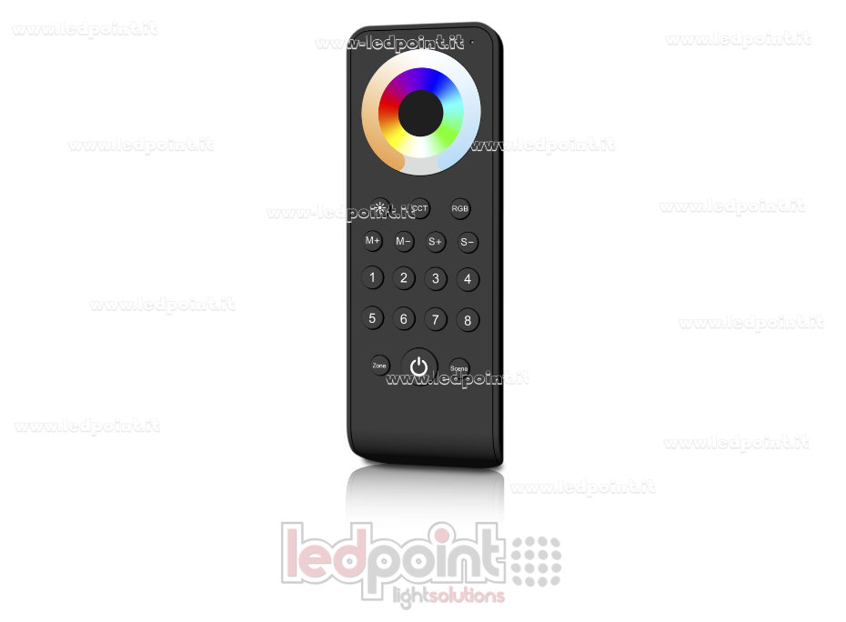 Universal Remote Control: Single Color, CCT, RGB, RGBW or RGB+CCT, 8-Zone & 8-Scene, 2.4G RF Universal Remote Control: Single Color, CCT, RGB, RGBW or RGB+CCT, 8-Zone & 8-Scene, 2.4G RF