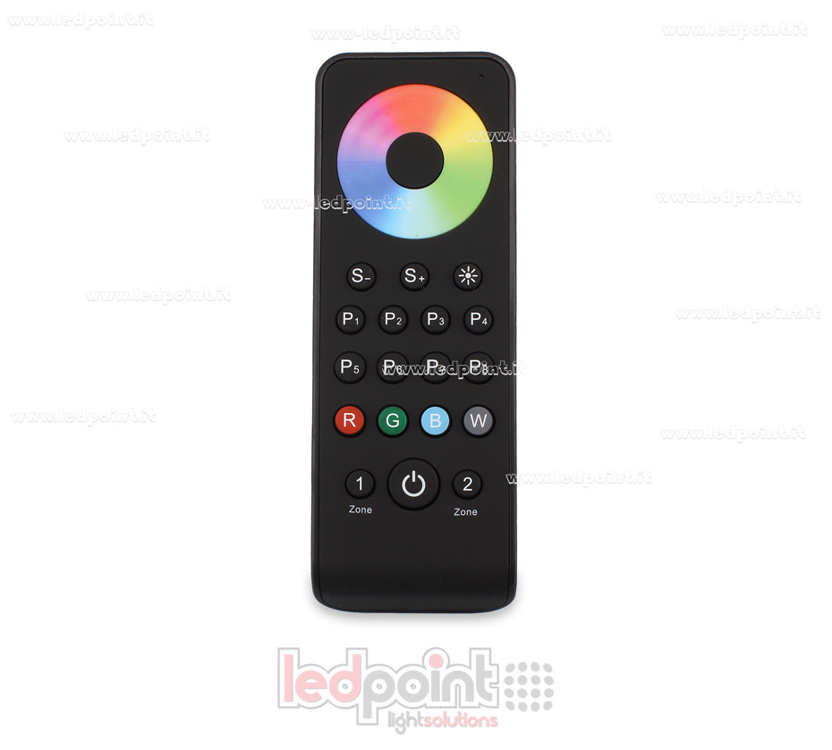 2 zones RGB/RGBW black remote control with magnet, RF2.4G 2 zones RGB/RGBW black remote control with magnet, RF2.4G