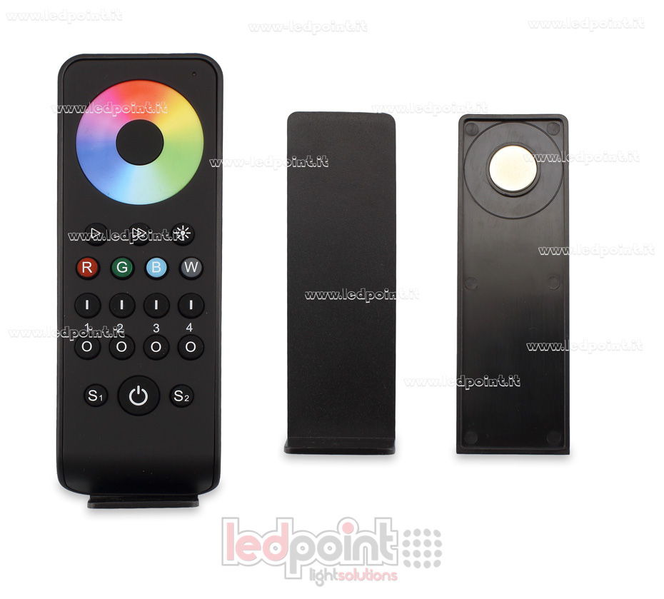 4 Zonen RGB/RGBW schwarze Fernbedienung mit Magnet, RF2.4G 4 Zonen RGB/RGBW schwarze Fernbedienung mit Magnet, RF2.4G