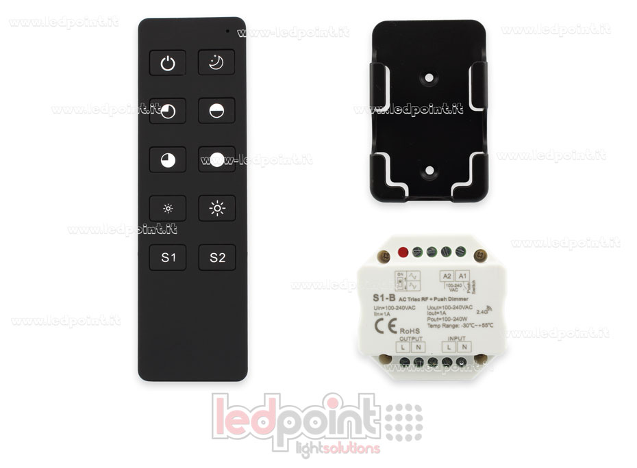 Kit telecomado + controller monocromatico triac 100/230V, RF 2.4G Kit telecomado + controller monocromatico triac 100/230V, RF 2.4G