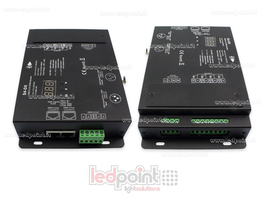 DMX 512 decoder, 4-channels 2A each, voltage 110-240VAC DMX 512 decoder, 4-channels 2A each, voltage 110-240VAC