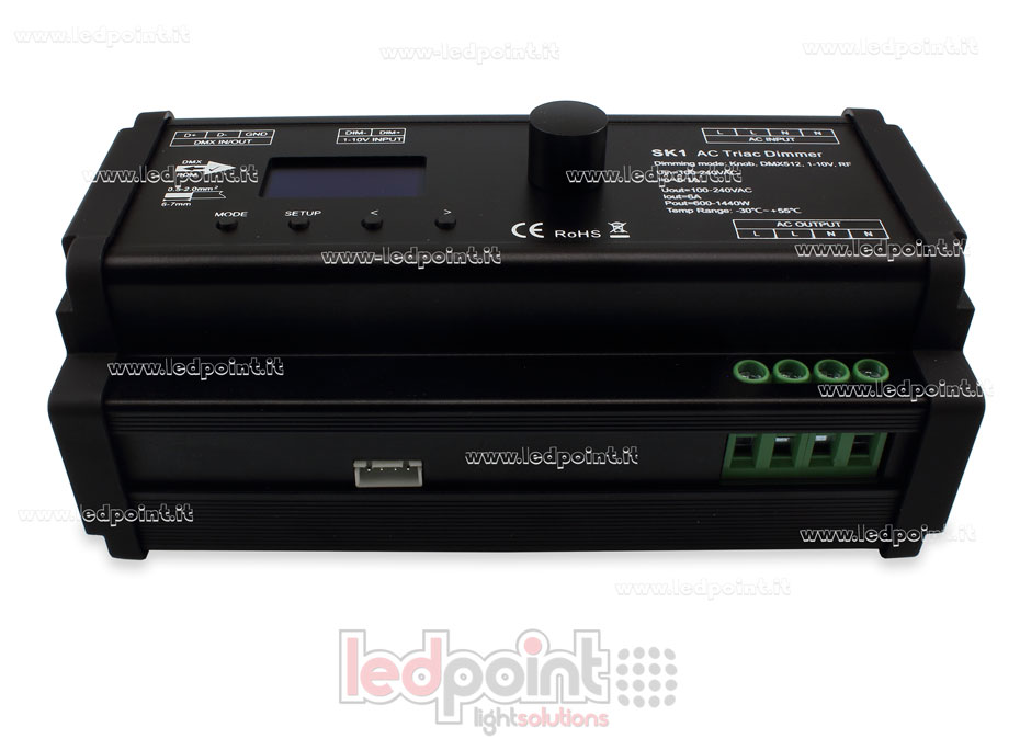 AC Triac DMX512 Dimmer, 1 Kanal 6A, für DIN-Schiene AC Triac DMX512 Dimmer, 1 Kanal 6A, für DIN-Schiene