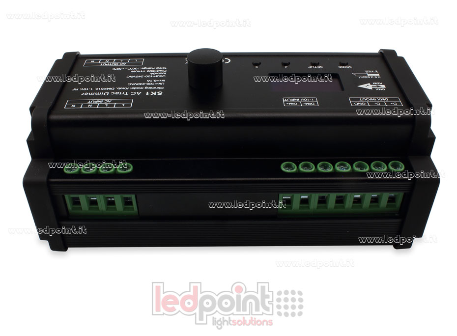 AC Triac DMX512 Dimmer, 1 Kanal 6A, für DIN-Schiene AC Triac DMX512 Dimmer, 1 Kanal 6A, für DIN-Schiene