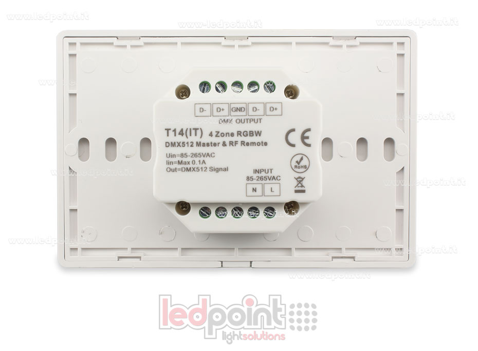 RGBW Weiß Masterfernbedienung für Wand 4 Zonen RF2.4G + DMX512 120*80 pro Karton 503