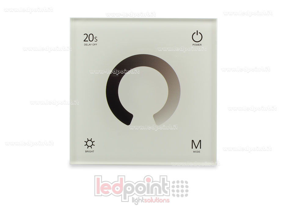 Touch single-color wall white remote control and controller 4CH*3A 12-24VDC RF2.4G Touch single-color wall white remote control and controller 4CH*3A 12-24VDC RF2.4G