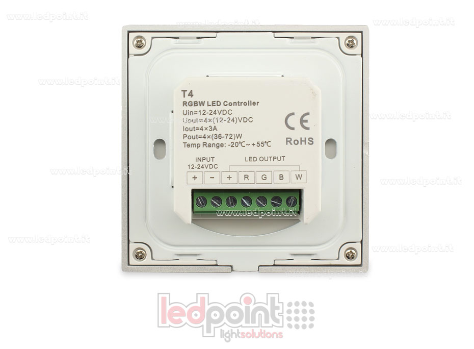 12-24V RGBW RF 86x86mm white wall controller and remote control 12-24V RGBW RF 86x86mm white wall controller and remote control