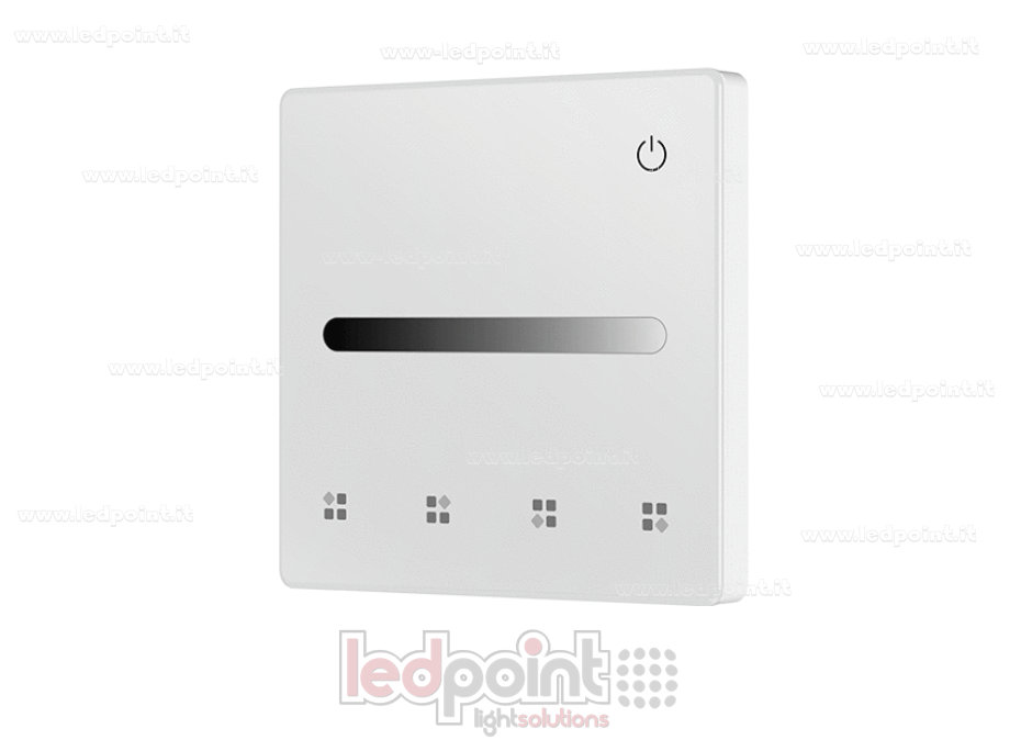 Telecomando da parete monocromatico, a batteria, bianco, 4 zone RF2.4G Telecomando da parete monocromatico, a batteria, bianco, 4 zone RF2.4G