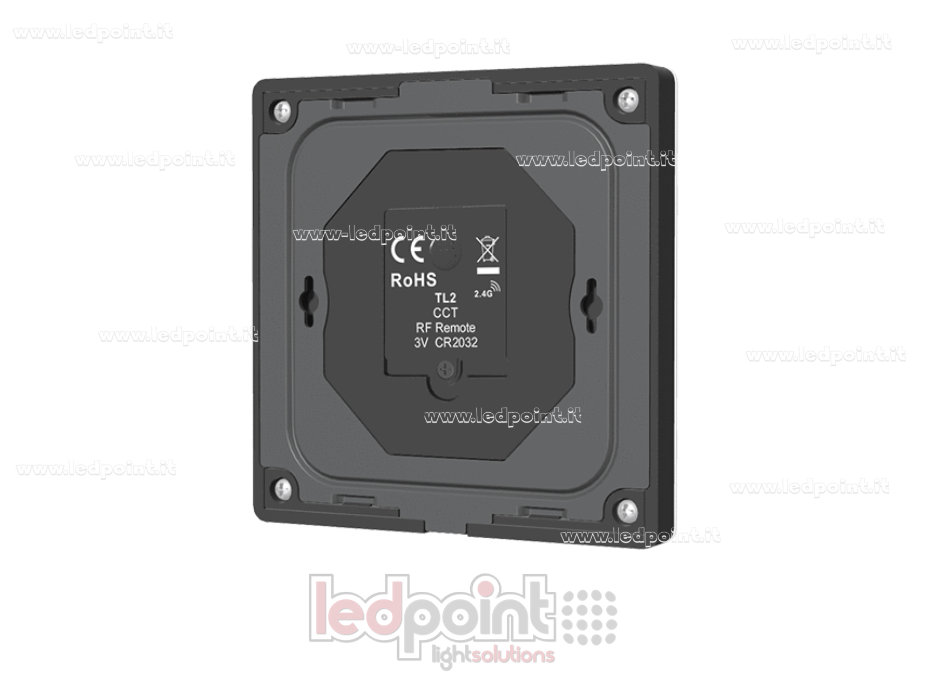 Telecomando da parete CCT. a batteria, nero 4 zone RF2.4G Telecomando da parete CCT. a batteria, nero 4 zone RF2.4G