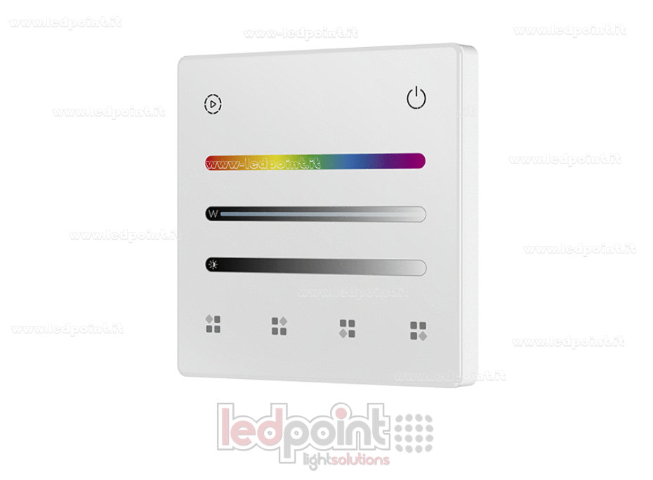 Telecomando da parete RGB/RGBW a batteria, bianco, 4 zone RF2.4G Telecomando da parete RGB/RGBW a batteria, bianco, 4 zone RF2.4G