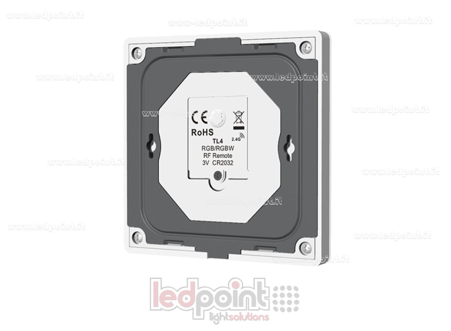 Telecomando da parete RGB/RGBW a batteria, bianco, 4 zone RF2.4G Telecomando da parete RGB/RGBW a batteria, bianco, 4 zone RF2.4G