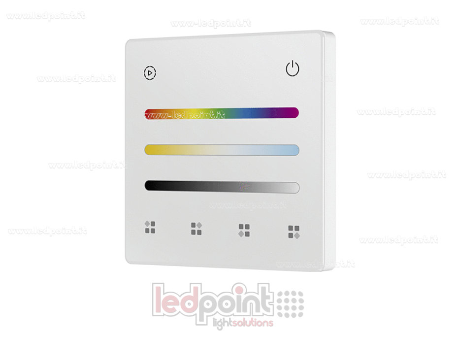 Telecomando da parete RGB + CCT a batteria, bianco, 4 zone RF2.4G Telecomando da parete RGB + CCT a batteria, bianco, 4 zone RF2.4G
