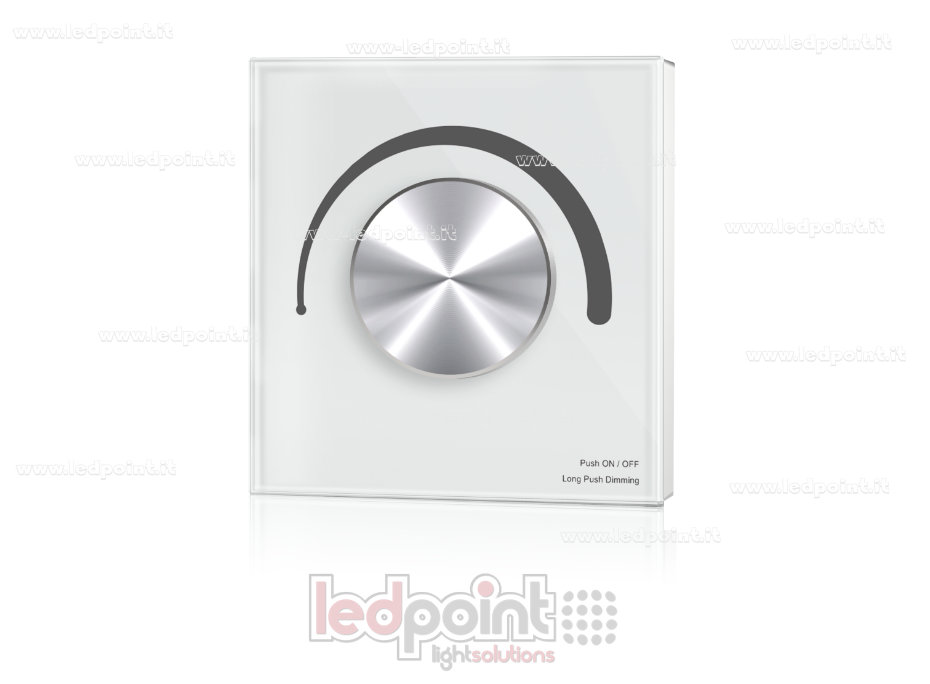 Wall-mounted Zigbee Triac Dimmer Remote, 86x86mm, 1 Zone with Rotary Wheel, White