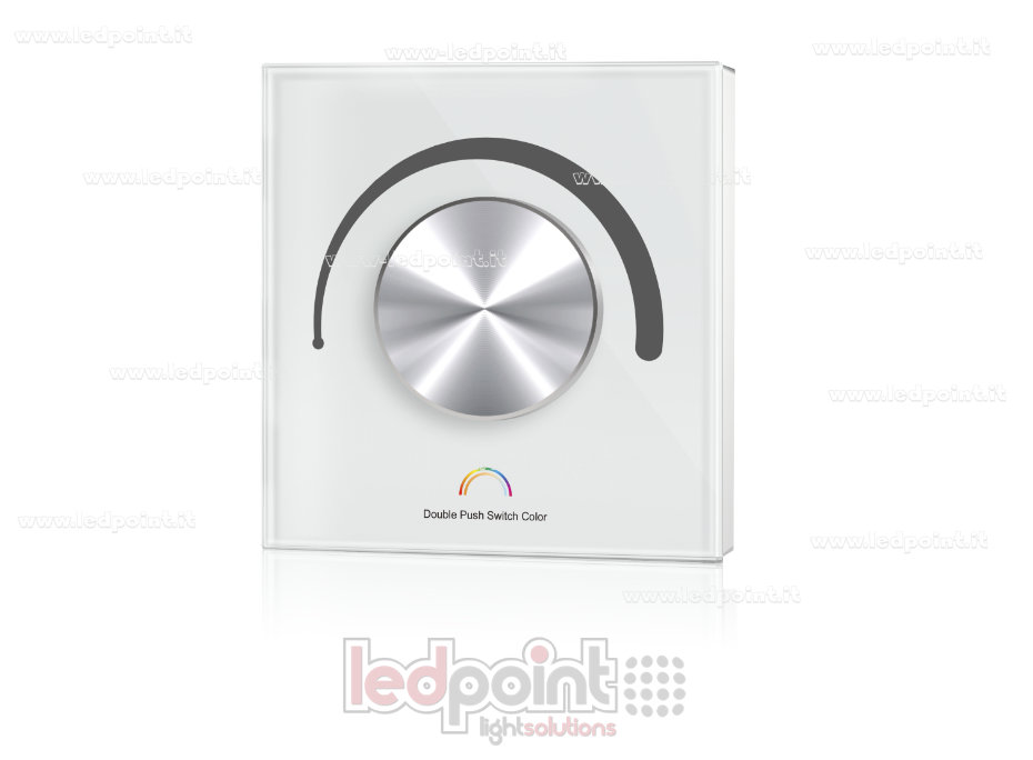 Telecomando da parete WiFi e RF 12-48VDC 3canali*4A , 86x86mm, 1 zona con rotella, bianco 