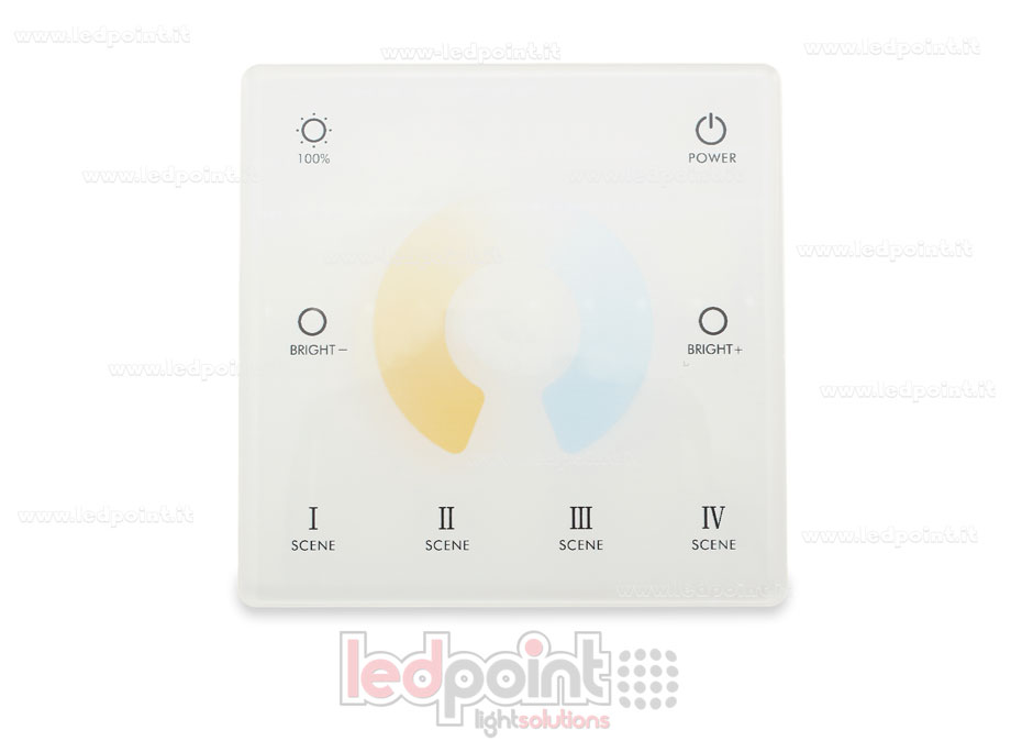 Slim CCT Wandfernbedienung, batteriebetrieben, weiß, RF2.4G Einzelzone Slim CCT Wandfernbedienung, batteriebetrieben, weiß, RF2.4G Einzelzone