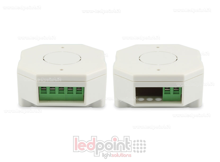1CH*4A/8A 12-48VDC, RF 2.4G single-colour receiver with push switch for wall junction box 1CH*4A/8A 12-48VDC, RF 2.4G single-colour receiver with push switch for wall junction box
