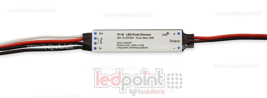 12/24 V, 1 Kanal 3 A/CH, RF 2,4 G, einfarbiger Mini-Dimmer-Empfänger mit Druckschalter für die Installation in Profilen 12/24 V, 1 Kanal 3 A/CH, RF 2,4 G, einfarbiger Mini-Dimmer-Empfänger mit Druckschalter für die Installation in Profilen