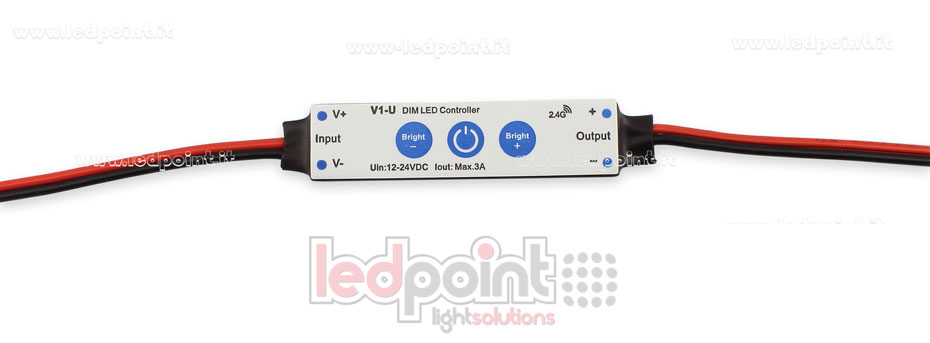 Ricevitore dimmer mini monocromatico 12/24V, 1ch 75W SK-V1-U