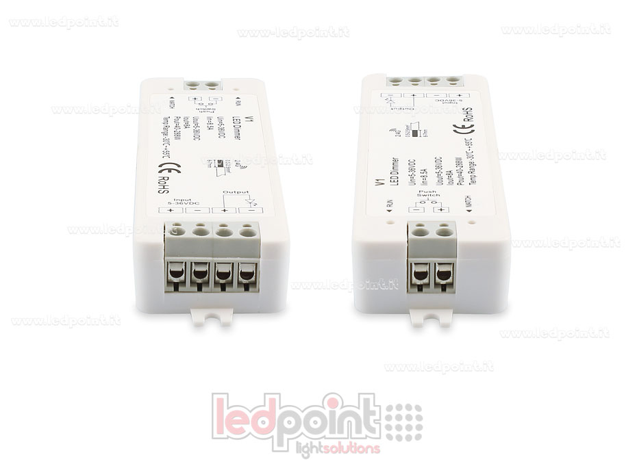 Push button monochromatic receiver dimmer 5/36V, 1ch*8A, RF 2.4G