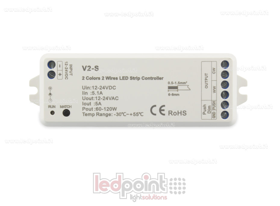RF 2.4G controller receiver for 2-wire CCT 12-24V, 1ch*5A, 2.4G RF 2.4G controller receiver for 2-wire CCT 12-24V, 1ch*5A, 2.4G