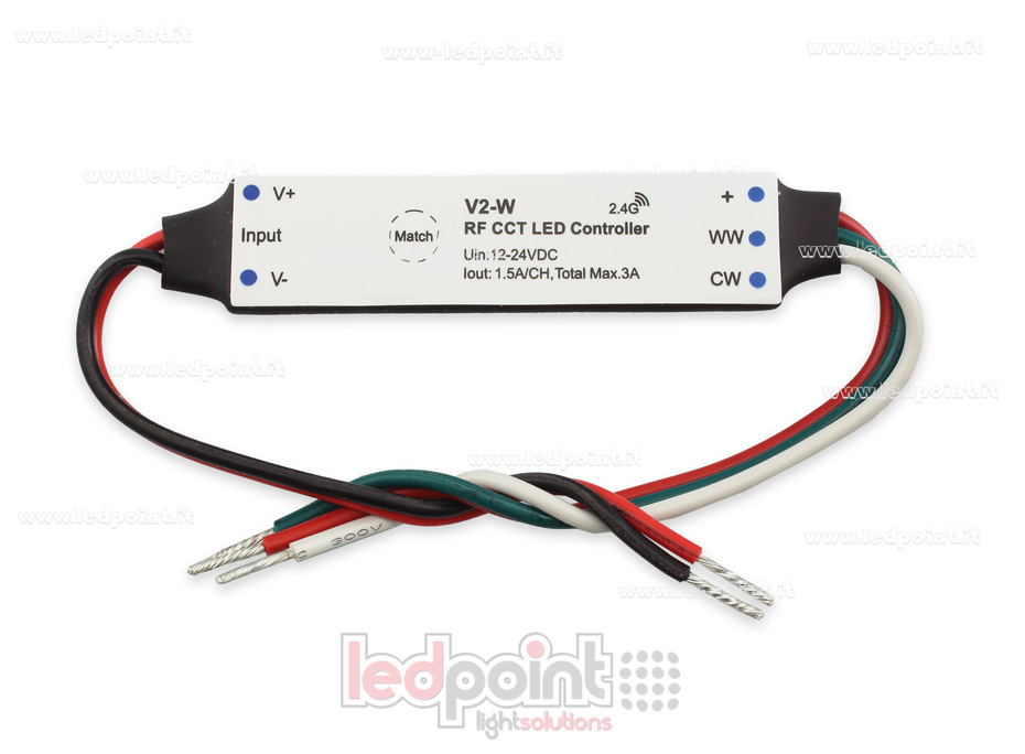 Mini Dimmerempfänger, für Profilmontage, CCT, 12/24V, 2ch 1,5A/CH, RF 2.4G Mini Dimmerempfänger, für Profilmontage, CCT, 12/24V, 2ch 1,5A/CH, RF 2.4G