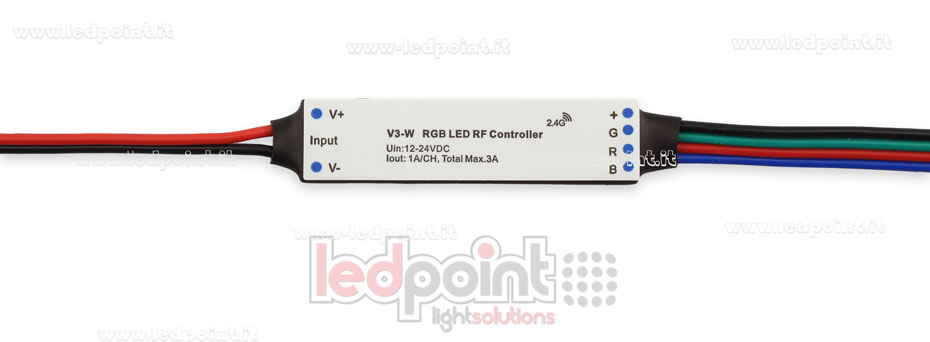 12/24V, 3ch 1A/CH, RF 2.4G RGB mini dimmer receiver for installation inside aluminium profile 12/24V, 3ch 1A/CH, RF 2.4G RGB mini dimmer receiver for installation inside aluminium profile