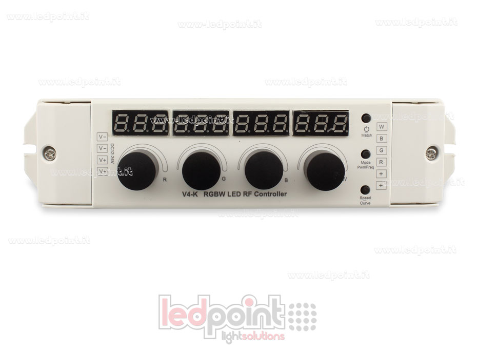 RGBW controller with 4 control knobs 12/24V, 4ch*4A, RF 2.4G RGBW controller with 4 control knobs 12/24V, 4ch*4A, RF 2.4G