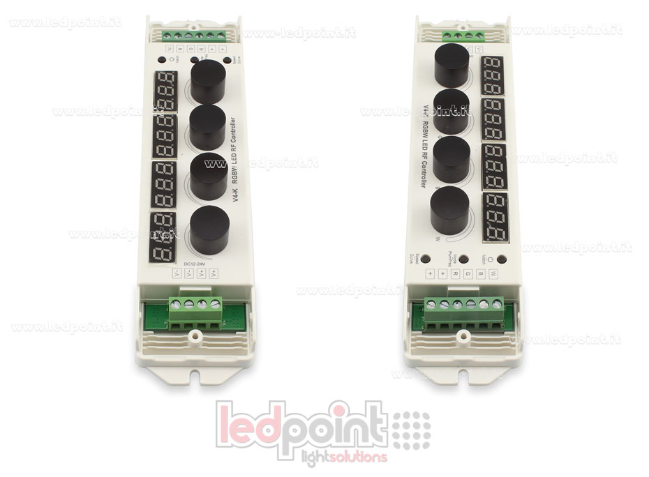 RGBW controller with 4 control knobs 12/24V, 4ch*4A, RF 2.4G RGBW controller with 4 control knobs 12/24V, 4ch*4A, RF 2.4G