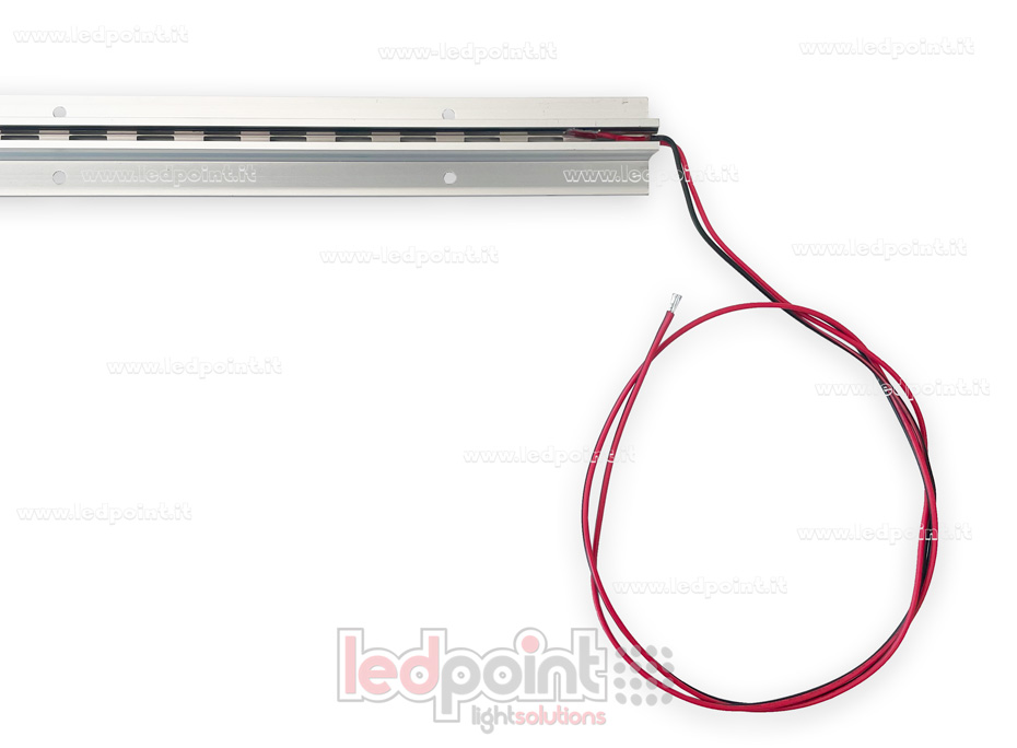 Elektrifizierte Schrank Schiene mit Pfosten, versilbert, 2,4m Länge und 1m Kabel Elektrifizierte Schrank Schiene mit Pfosten, versilbert, 2,4m Länge und 1m Kabel
