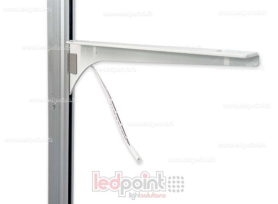 Elektrifizierte Schrank Schiene mit Pfosten, versilbert, 2,4m Länge und 1m Kabel Elektrifizierte Schrank Schiene mit Pfosten, versilbert, 2,4m Länge und 1m Kabel