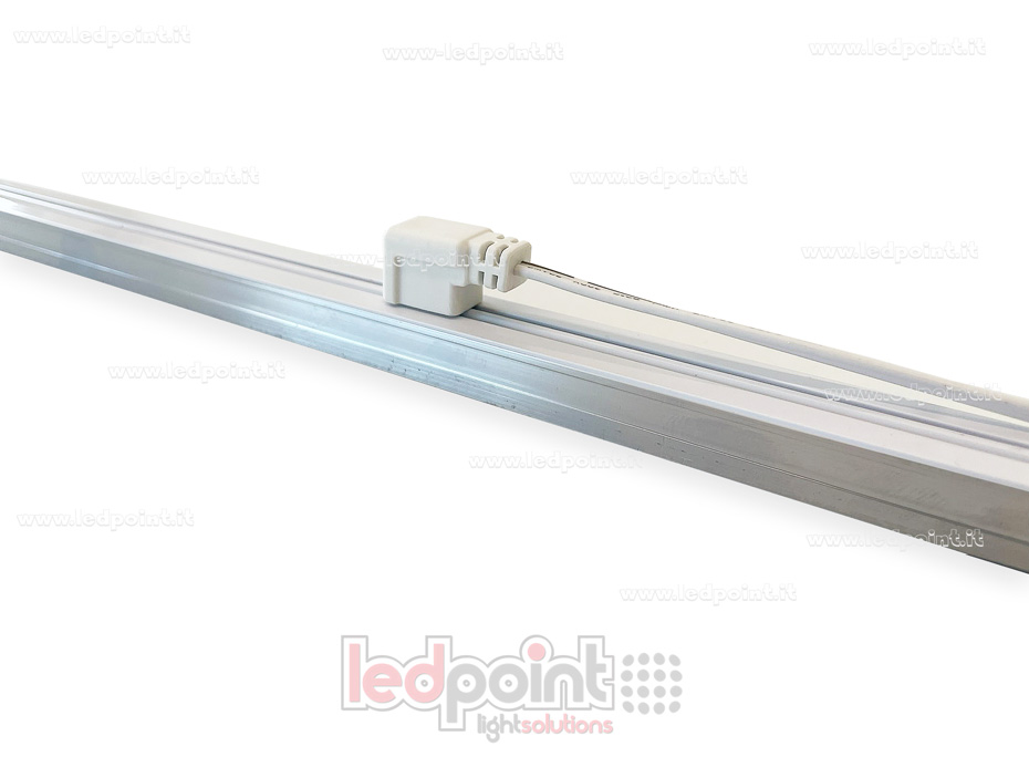 White external electrified rail, 1,2m long with 1m cable White external electrified rail, 1,2m long with 1m cable