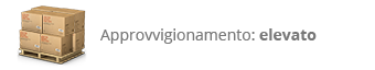 L'articolo è normalmente disponibile a magazzino in quantità elevate. Si tratta generalmente dei prodotti che vengono riforniti in grandi quantità o che riteniamo strategici e quindi con scorte elevate e ordini programmati. stock e disponibilità elevato