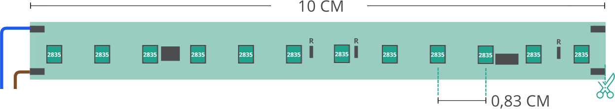 LED strip’s technical drawing 2835 230V IP65 4000K 120led/m LED strip’s technical drawing 2835 230V IP65 4000K 120led/m