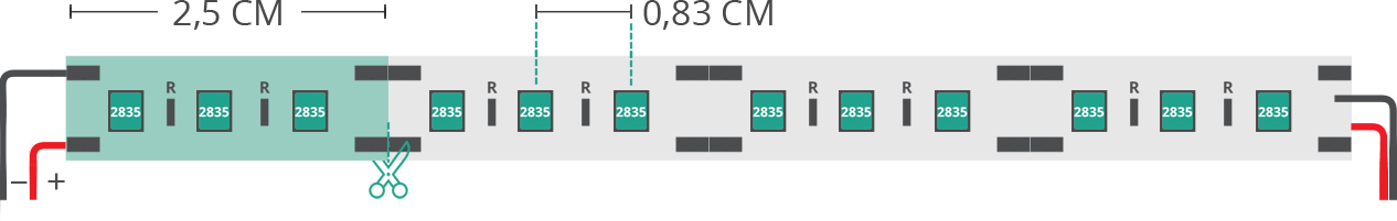 LED strip’s technical drawing 2835 12V IP20 3500K 3step 120led/m LED strip’s technical drawing 2835 12V IP20 3500K 3step 120led/m