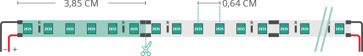 LED strip’s technical drawing 2835 24V IP20 4000K 3step 156led/m LED strip’s technical drawing 2835 24V IP20 4000K 3step 156led/m