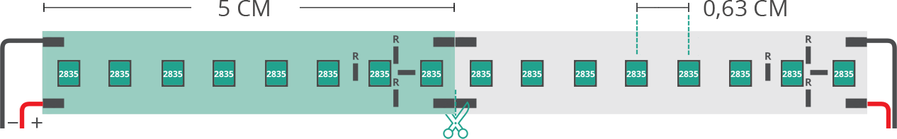 LED strip’s technical drawing 2835 24V IP20 6000K 3step 160led/m LED strip’s technical drawing 2835 24V IP20 6000K 3step 160led/m