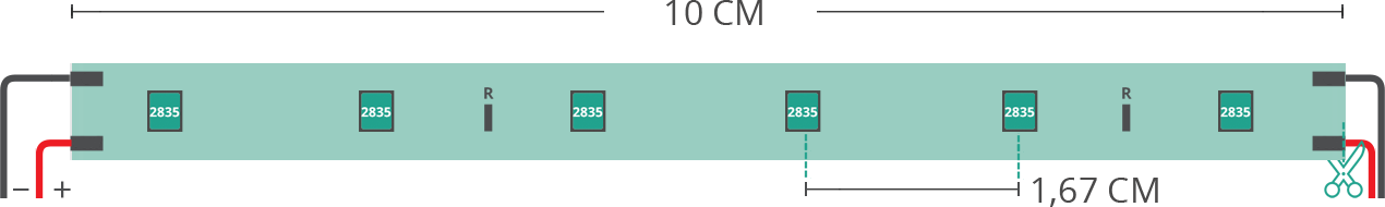 LED strip’s technical drawing 2835 24V IP20 2800-3000K 60led/m LED strip’s technical drawing 2835 24V IP20 2800-3000K 60led/m