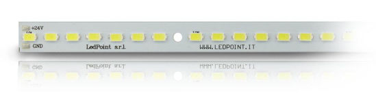 Immagine di Barra in alluminio con 56 led luce bianco freddo 6000-6500K formato 5730 Honglitronic, 0,96A max