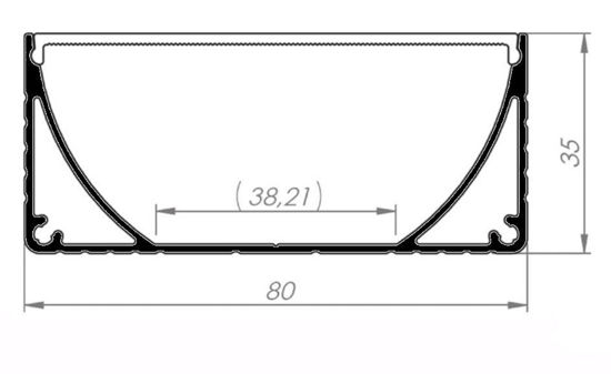 Ledpoint S.r.l. | PowerLine 80mm aluminium profile, 2 meters, opal diffuser