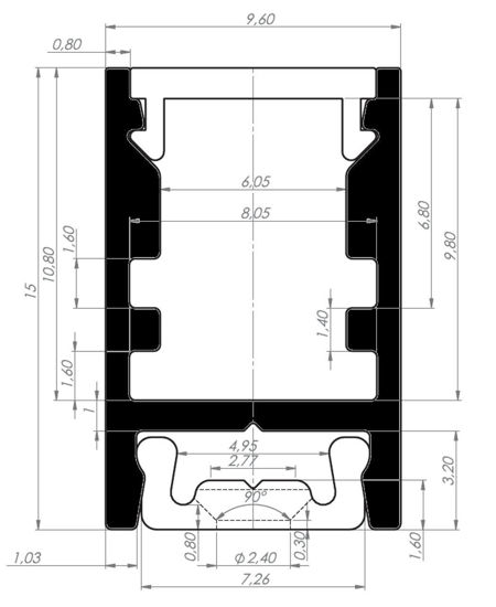 Ledpoint S.r.l. | 9x15mm aluminium profile for 3528 LED strips with ...