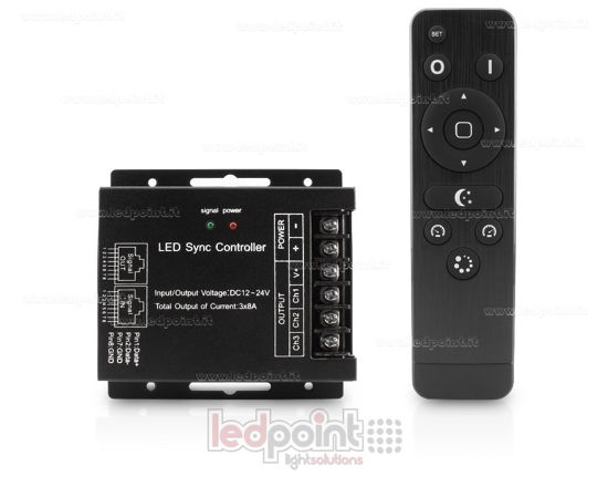 Immagine di Controller CCT (tonalità del bianco) RF 433MHz 12/24V 2ch*8A