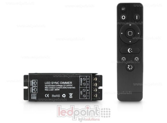 Immagine di Dimmer RF 433 MHz 12/24V 1ch*25A