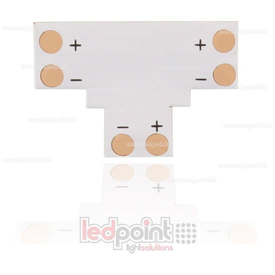 Picture of T- type weld connector for 2835 and 3528 monochrome LED strips (8mm PCB)
