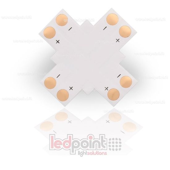 Picture of X- type weld connector for 2835 and 5050 monochrome LED strips (10mm PCB)