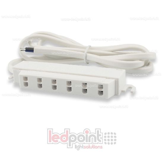 Picture of 6 way junction box with power cable, max 30V/10A (3A per outlet)