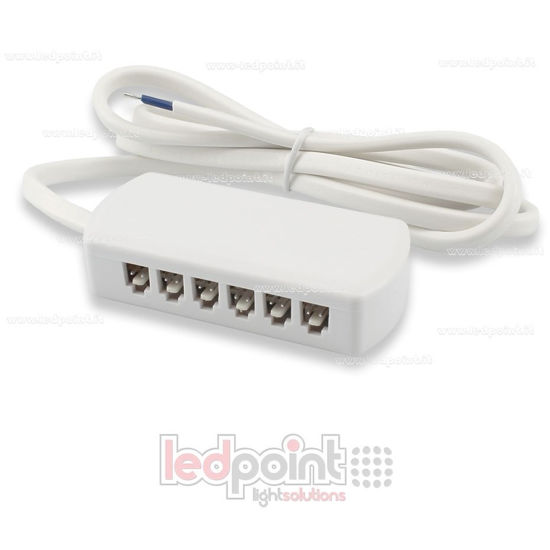 Picture of 6 way junction box with power cable, max 24V/3A