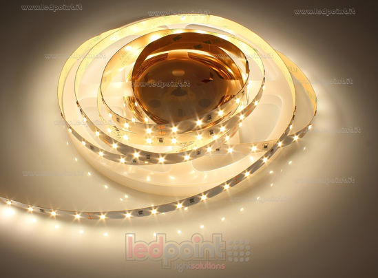 Immagine di Striscia led 5m bianco caldo 2900-3000K 2835 CRI>90 60led/m Honglitronic 24V 14,4W/m